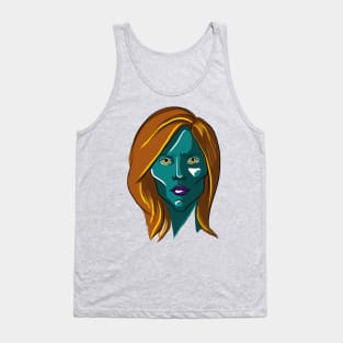 Blue woman Tank Top